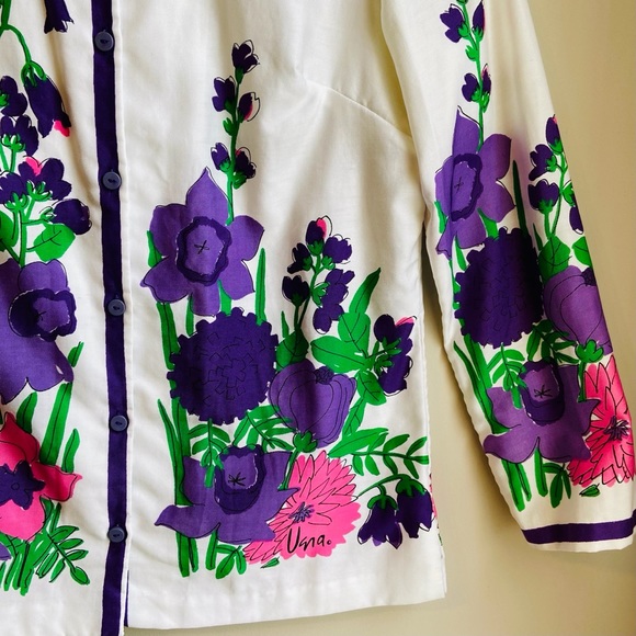 VTG 1970s Vera print button down blouse-M - Picture 6 of 7